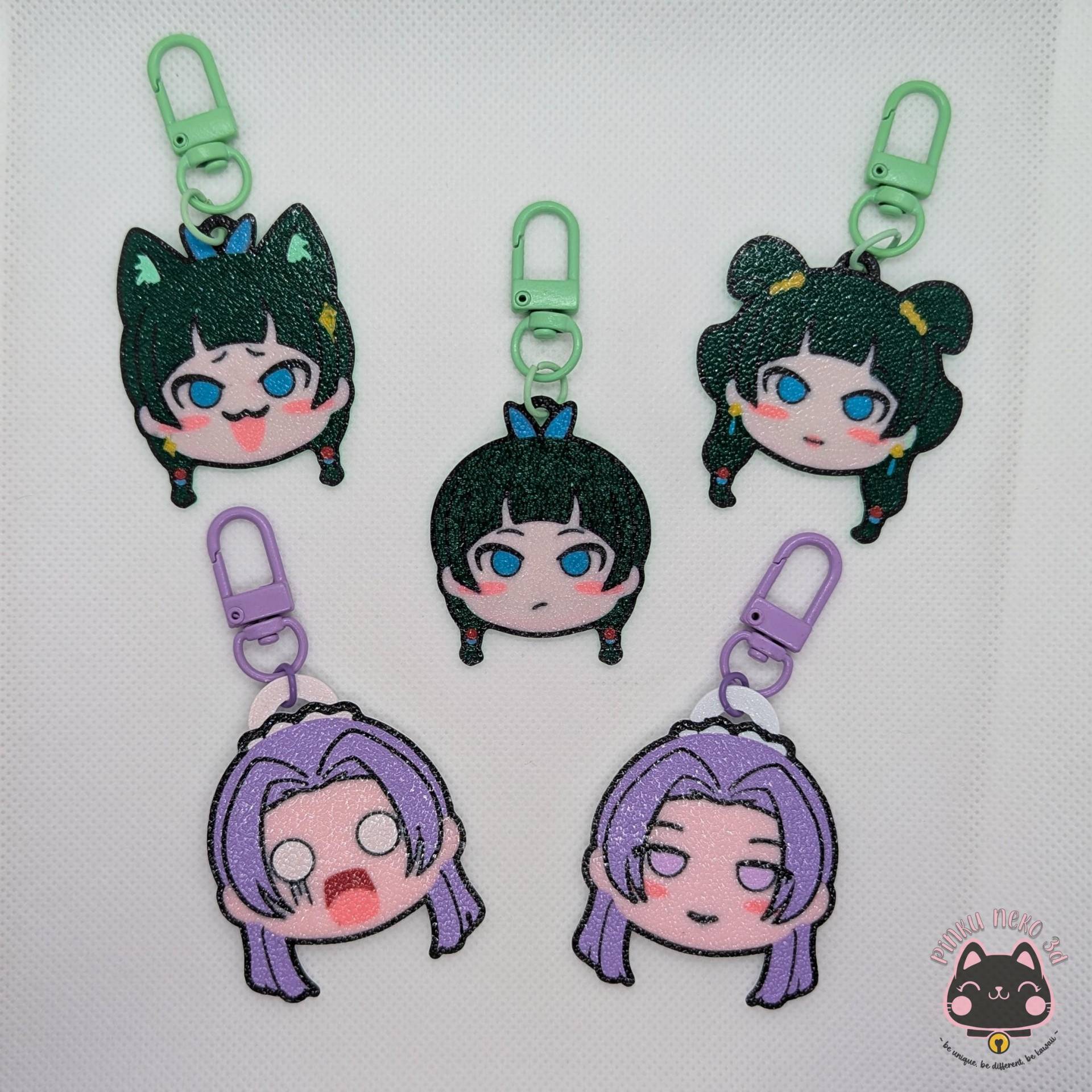Die Apotheker-Tagebücher Chibi Keychain | Maomao, Jinshi Anime Merch Charm Anhänger Manga Geschenk 3D Druck von PinkuNeko3D