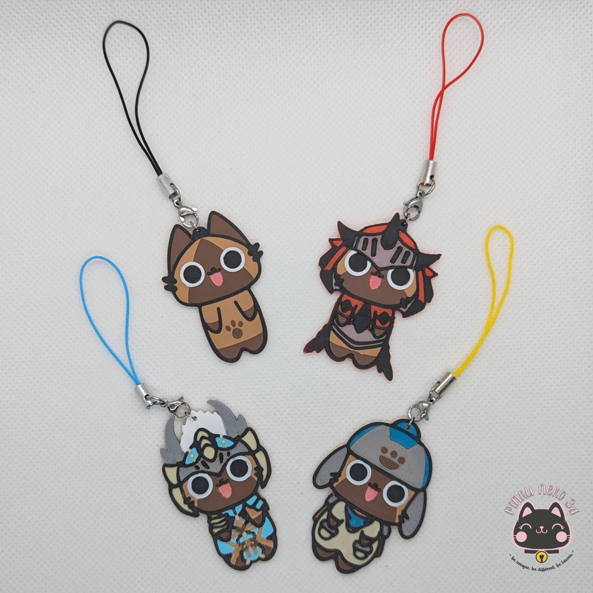 Handyanhänger Felyne Monsterjäger, Palico Schlüsselanhänger, Mh Wilds Spiel, 3D Design, Druck, Pla Videospiele Zubehör, Niedliche Spielanhänger, Mhw von PinkuNeko3D