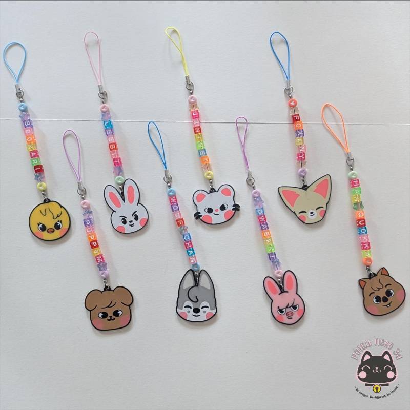 Skzoo Perlen Anhänger Mit Name | Stray Kids Schlüsselanhänger 3D Druck Charm Kpop Zubehör Skz Merch Geschenk von PinkuNeko3D