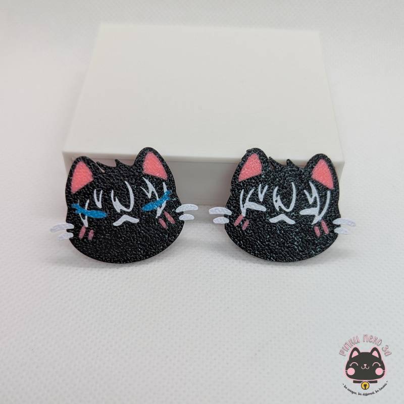 Solo Pins Neko Style, 3D Druck, Pla, Shadow Monarch Brosche, Anime Anstecknadel, Kawaii Anhänger, Design, Entzückende Accessoires von PinkuNeko3D