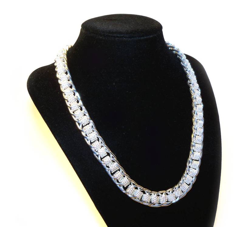 Jahrgang 90Er Silber Ton Metallgitter Link-Kette Jahrgang 90Er Silber Ton Metallgitter Link-Kette von PinkyAGoGo