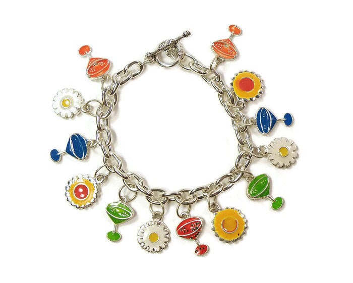 Sonnenschein Und Getränke Sommer Blumen Themen Bettelarmband 13 Charms, Sonne, Bunten Drinks Sonnenschein Und Getränke Sommer Blumen Themen Bettelarmband 13 Charms, Sonne, Bunten Drinks von PinkyAGoGo