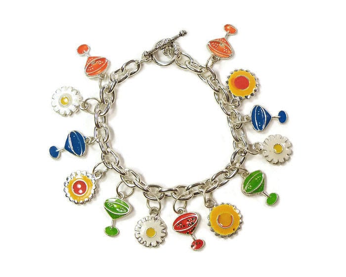 Sonnenschein Und Getränke Sommer Blumen Themen Bettelarmband 13 Charms, Sonne, Bunten Drinks von PinkyAGoGo
