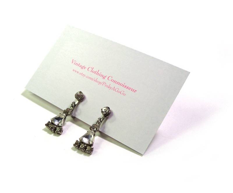 Vintage 1950Er Jahre Strass Cocktail Party/Urlaub Ohrringe Screwback von PinkyAGoGo