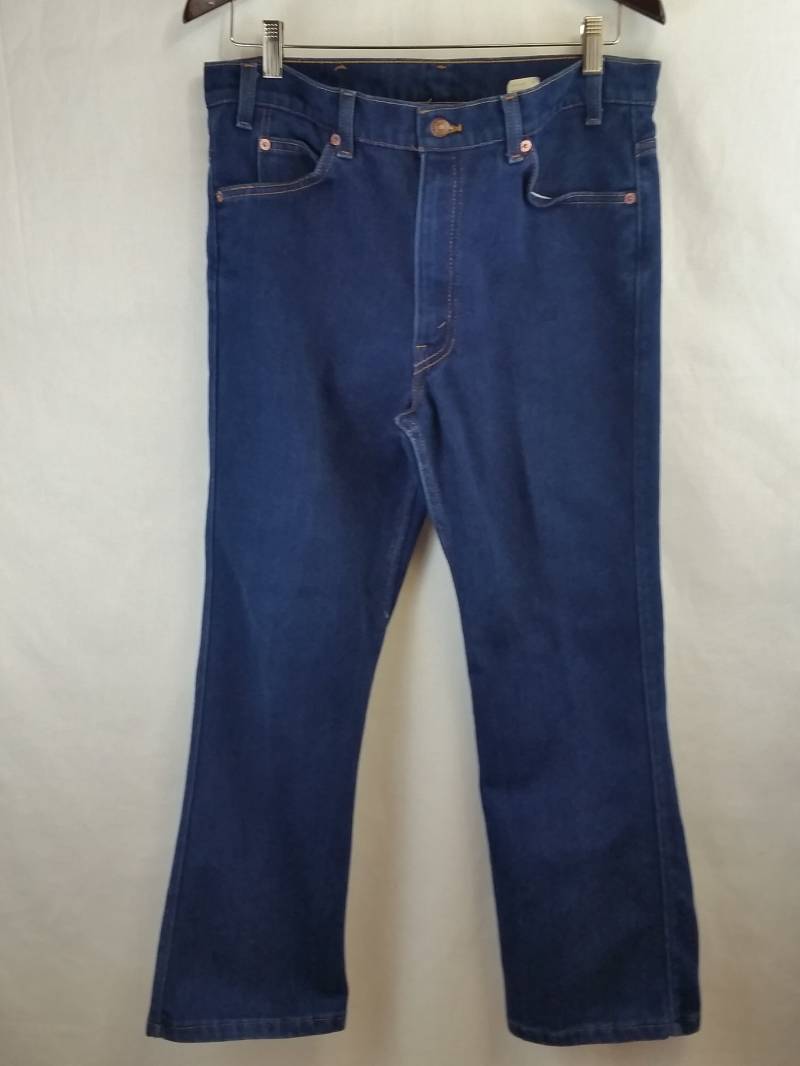Vintage Levis Damen Dunkelblau Jeans Hohe Taille Mama Größe 34" - 27, 5" Inseam Orange Tag Verändert Länge Sehr Gut von PinkyLaRoux