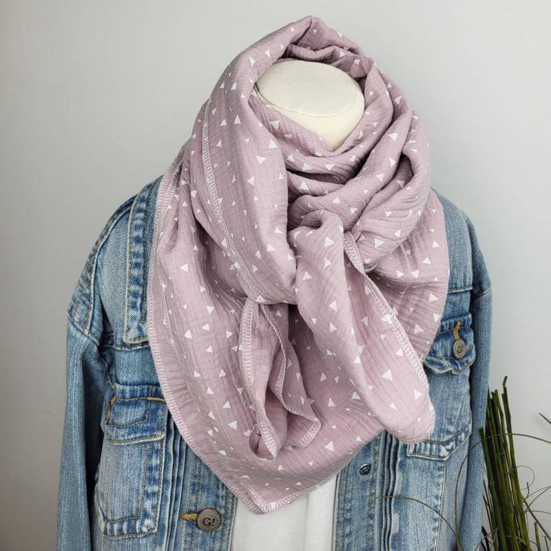 Musselintuch Rose Weiß Für Kinder in Xxl, Dreieckstuch, Halstuch, Musselin Schal von PinkysWelt