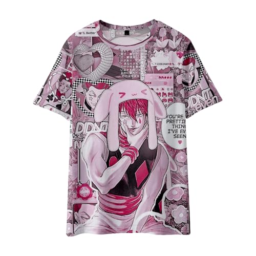 Anime Killua Zaoldyeck T-Shirt Gon Freecss Kurzarm Tops Unisex Anime Peripherie Kostüme Hisoka Lässige lockere Trendige Kurze Ärmel von Pinloo