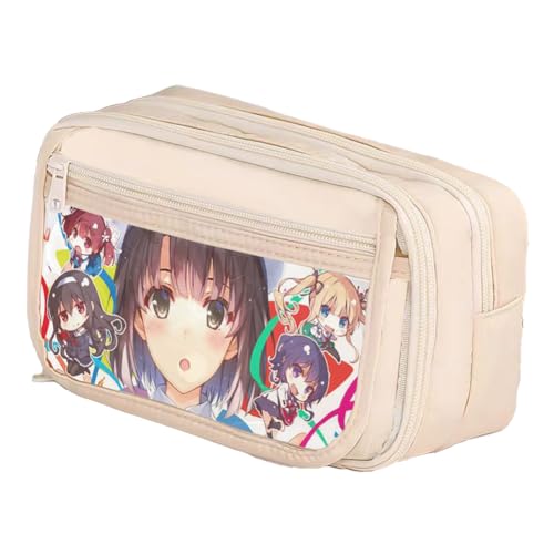 Katou Megumi Federmäppchen Katou Megumi Mäppchen Cartoon Charakter Schreibwaren Organizerbox Anime Mädchen Pencil Case Schreibwaren für Studenten von Pinloo