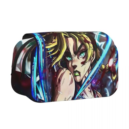 Star Platinum Federmäppchen Anime Jonathan Joestar Schreibwaren Organizerbox Joseph Joestar Mäppchen Cujoh Jolyne Große Kapazität Pencil Case von Pinloo