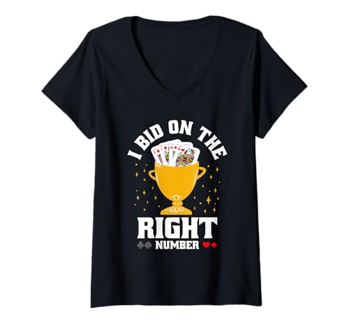 Damen Lustig Pinochle Champion Perfekt Für Spielabend Turnier T-Shirt mit V-Ausschnitt von Pinochle Strategie Design