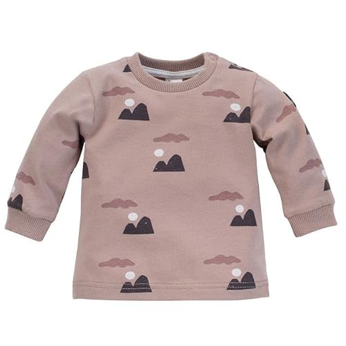 Pinokio Baby Blouse Long Sleeve Dreamer, 95% Cotton, 5% Elastane, bejge with Mountains Theme, Boys Gr. 62-104 (62) von Pinokio