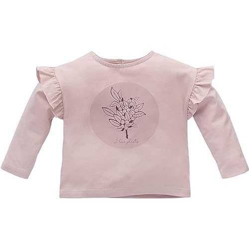 Pinokio Baby Blouse Long Sleeve Happiness, 95% Cotton 5% Elastane, pink, Girls Gr. 68-104 (104) von Pinokio