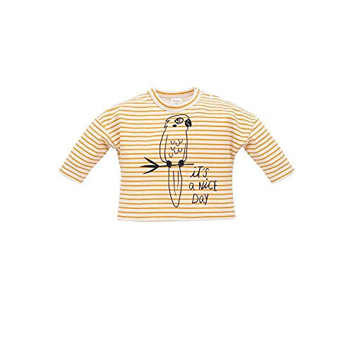 Pinokio Baby Blouse Long Sleeve Nice Day, 95% Coton 5% Elastane écru orange Stripes, Parrot, Unisex Gr. 62-86 (68) von Pinokio