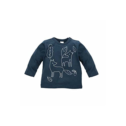 Pinokio Baby Blouse Long Sleeve Secret Forest, 95% Coton 5% Elastane Navy Blue Fox, Boys Gr. 62-104 (104) von Pinokio