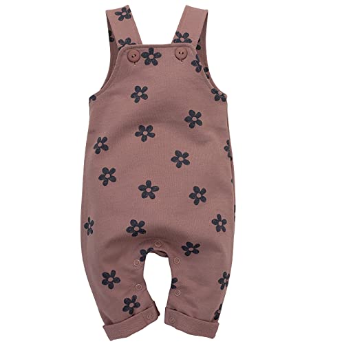 Pinokio Baby Dungarees Hapiness, 100% cotton Pink with flowers, Girls Gr. 62-86 (62) von Pinokio