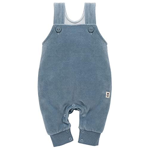 Pinokio Baby Dungarees Romantic, 80% cotton, 20% polyester, blue velour, Girls Gr. 56-86 (62) von Pinokio