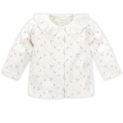 Pinokio Baby Jacket Charlotte, 95% Cotton 5% Elastane, Ecru with Flounce, Girls 56-68 (68) von Pinokio