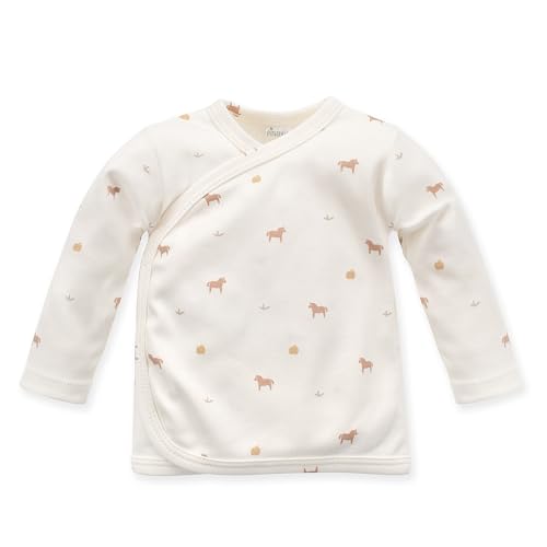 Pinokio Baby Jacket wrappedaround Long Sleeve Wooden Pony, 100% Organic Cotton Ecru Horse, Unisex Gr. 50-68 (56) von Pinokio