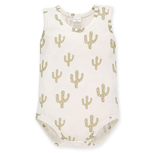 Pinokio Baby - Jungen Bodysuit Sleeveless Regular Pinokio Underwear, Ecru Cactuss, 62 EU von Pinokio