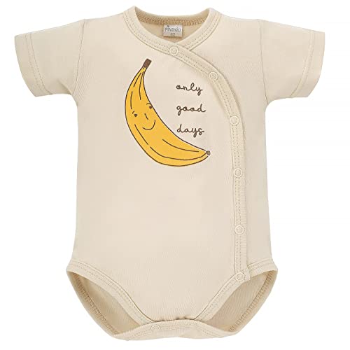 Pinokio Baby - Jungen Bodysuits Short Sleeve Buttoned Underwear, Ecru Banana, 68 EU von Pinokio