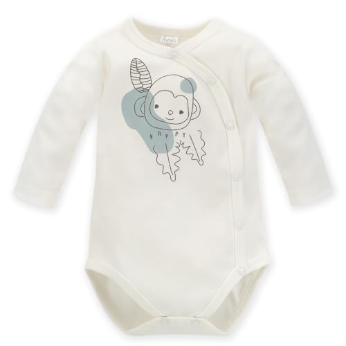 Pinokio Baby - Jungen Bodysuits met Lange mouwen en knoopsluiting Underwear, Ecru Monkey, 50 EU von Pinokio