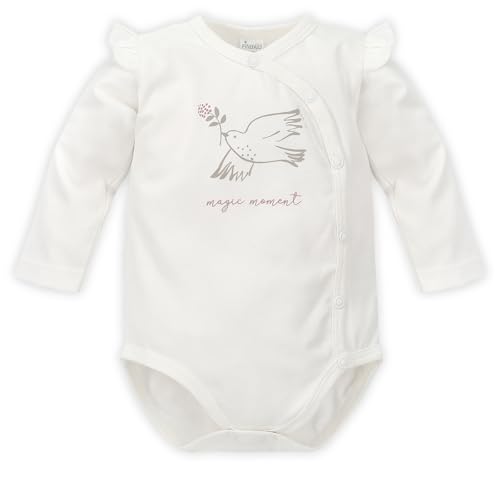 Pinokio Baby - Mädchen Bodysuit Long Sleeve Buttoned with Wings Underwear, Ecru Pigeon, 68 EU von Pinokio