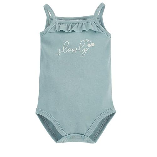 Pinokio Baby - Mädchen Bodysuit Thin Straps Girls Pinokio Underwear, Green Bloom, 62 EU von Pinokio