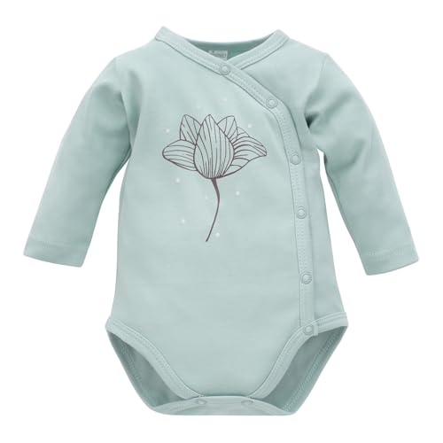 Pinokio Baby - Mädchen Bodysuits Long Sleeve Buttoned Underwear, Green Flower, 74 EU von Pinokio