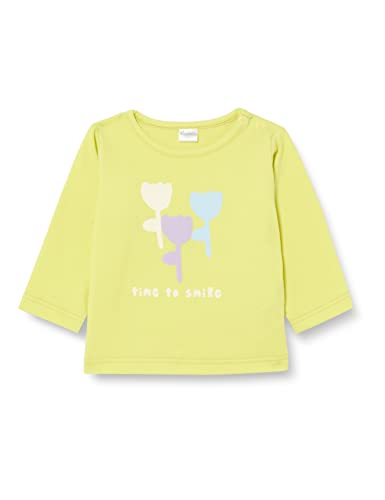 Pinokio Baby - Mädchen Long Sleeve Happy Day, 95% Cotton, 5% Polyester Grey Melange with Cat, Unisex Gr. 74-110 Blouse, Lime Lilian, 80 EU von Pinokio