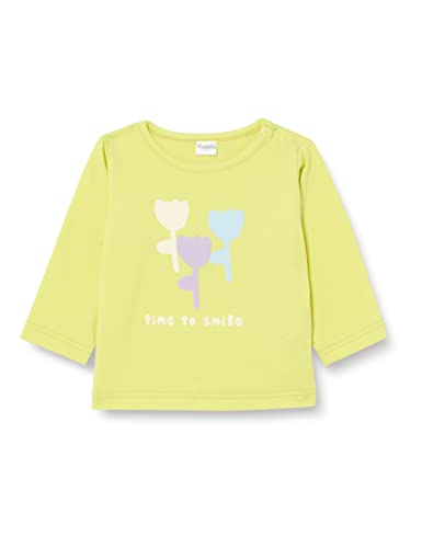 Pinokio Baby - Mädchen Long Sleeve Happy Day, 95% Cotton, 5% Polyester Grey Melange with Cat, Unisex Gr. 74-110 Blouse, Lime Lilian, 86 EU von Pinokio