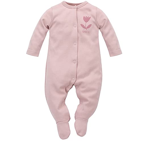 Pinokio Baby Overall Romantic, 100% cotton pink with a flower, Girls Gr. 56-74 (56) von Pinokio