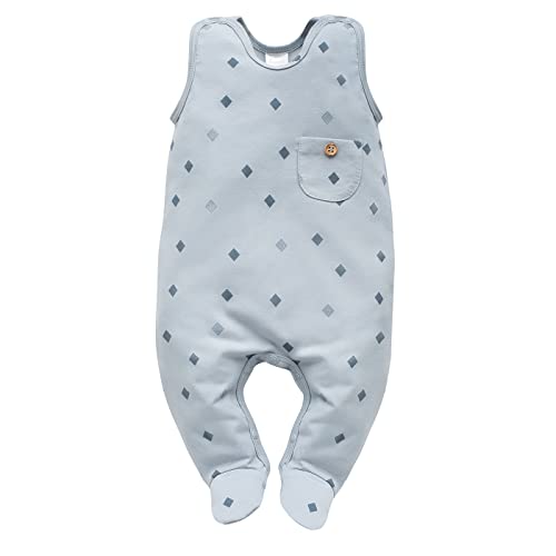 Pinokio Baby Sleepsuit Charlie, 95% cotton, 5% elatane blue with diamonds, Unisex Gr. 56-68 (68) von Pinokio