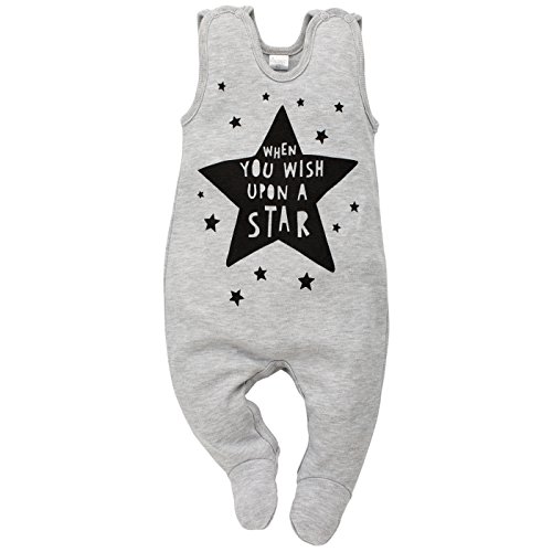 Pinokio Baby Sleepsuit Happy Day, 95% cotton, 5% polyester grey, Unisex Gr. 50-74 (50) von Pinokio