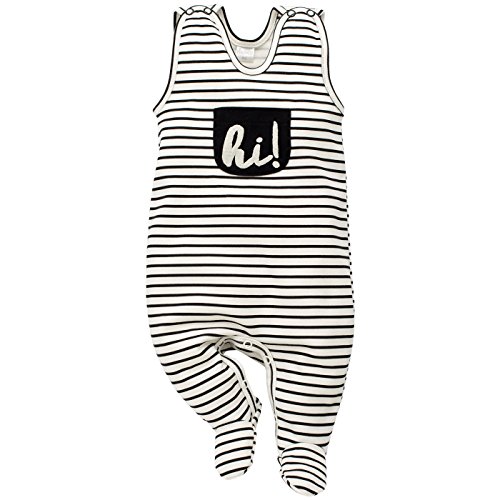 Pinokio Baby Sleepsuit Happy Day, 95% cotton, 5% polyester grey, Unisex Gr. 50-74 (68) von Pinokio