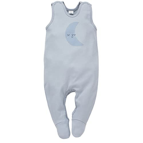 Pinokio Baby Sleepsuit Hello, 100% cotton blue with moons, Unisex Gr. 50-68 (50) von Pinokio