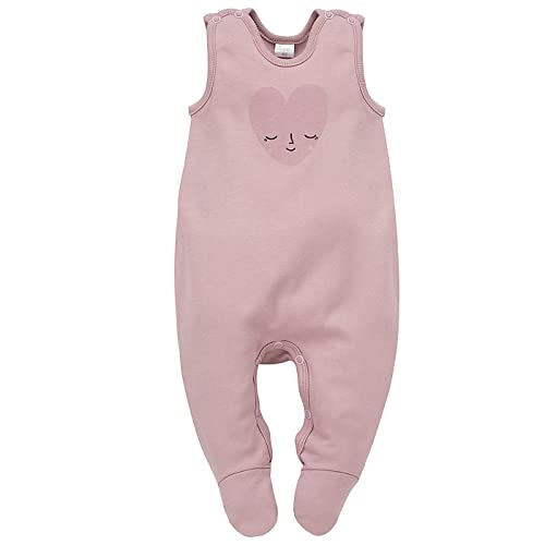 Pinokio Baby Sleepsuit Hello, 100% cotton pink with hearts, Girls Gr. 50-68 (56) von Pinokio