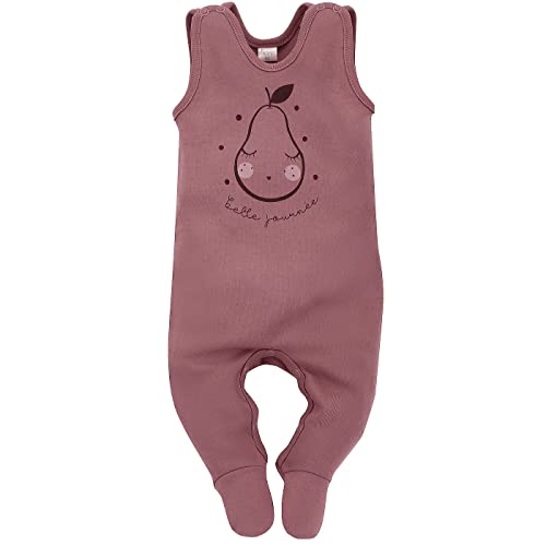 Pinokio Baby Sleepsuit Tres Bien, 100% cotton Dark pink with pear print, Girls Gr. 56-68 (56) von Pinokio