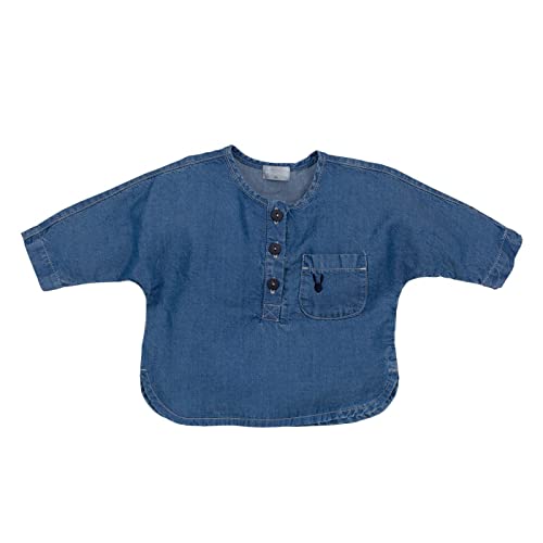 Pinokio Blouse Long Sleeve Colette, 100% Cly, Blue Jeans, Girls, 68-80 (68) von Pinokio