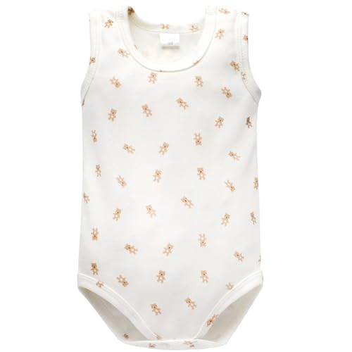 Pinokio Body ärmellos, Lovely Day, écru-Teddybär, Unisex 62-92 (62) von Pinokio