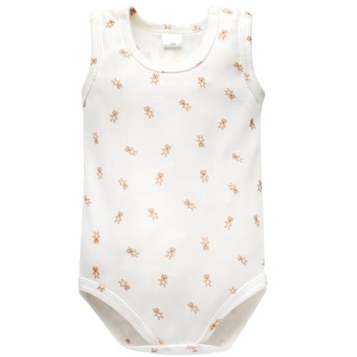 Pinokio Body ärmellos, Lovely Day, écru-Teddybär, Unisex 62-92 (92) von Pinokio