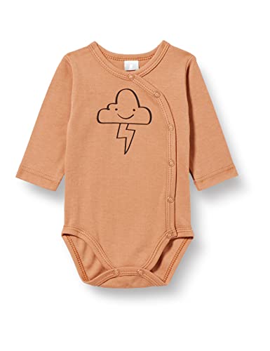 Pinokio Bodysuit Buttoned Long Sleeve Olivier, 100% Cotton, Indian tan with Cloud, Boys 56-74 (56) von Pinokio