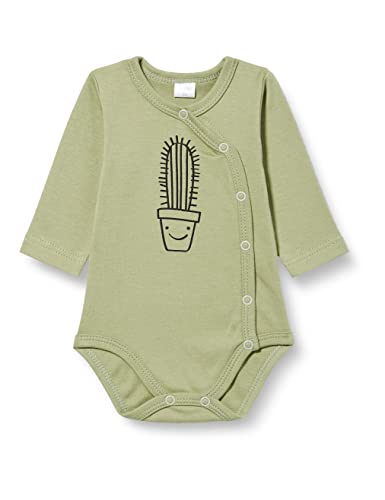 Pinokio Bodysuit Buttoned Long Sleeve Olivier, 100% Cotton, Olive with Cactus, Boys 62-92 (56) von Pinokio