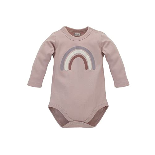 Pinokio Bodysuit Long Sleeve Happiness, 100% Cotton, pink with Rainbow, Girls 62-92 (80) von Pinokio