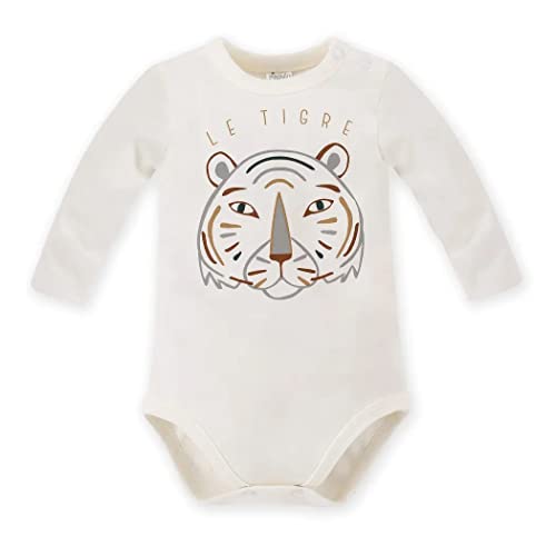 Pinokio Bodysuit Long Sleeve LE Tigre, 100% Cotton, Ecru with Tiger, Boys 62-92 (86) von Pinokio