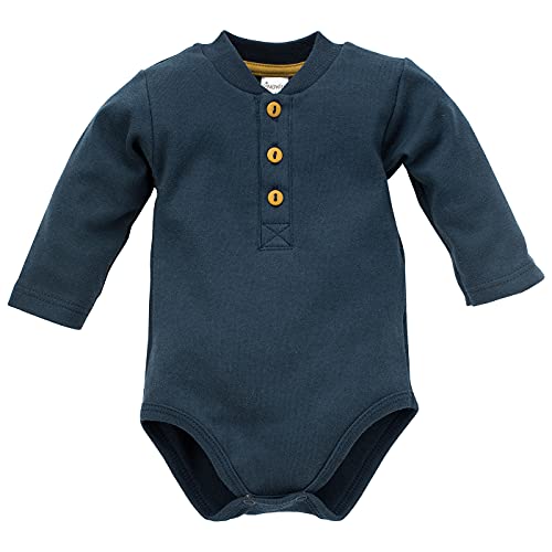 Pinokio Bodysuit Polo Long Sleeve Secret Forest, 100% Cotton, Navy Blue, Boys 62-92 (62) von Pinokio