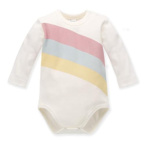 Pinokio Bodysuit Romantic, 100% Cotton, Ecru with Rainbow, Girls 62-92 (80) von Pinokio