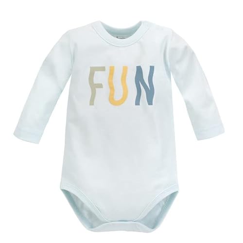 Pinokio Bodysuit long sleeve Fun Time, 100% cotton Blue Fun, Boys Gr. 62-92 (74) von Pinokio