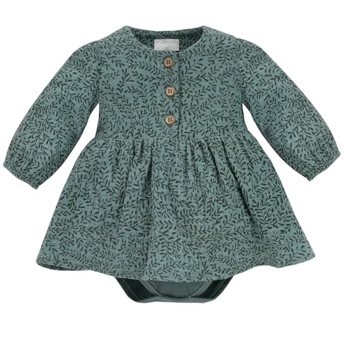 Pinokio Dress Bodysuit TRES BIEN Organic, 100% Organic Cotton, Green with floral Print, Girls 62-86 (80) von Pinokio