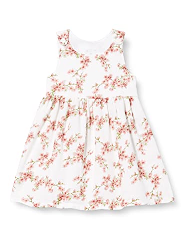 Pinokio Dress Summer Mood, 100% Organic Cotton, Ecru with Flowers, Girls 68-104 (98) von Pinokio