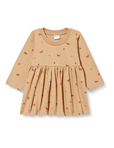 Pinokio Dress Wooden Pony, 95% Organic Cotton 5% Elastane, Brown with Horses Print, Girls 62-86 (80) von Pinokio